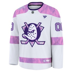 Maillot de Hockey Anaheim Ducks Personnaliser Fanatics Hockey Fights Cancer Practice 2024-25 Blanc - Homme